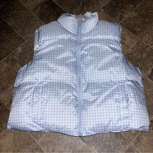 Blue/White Plaid Puffer Vest